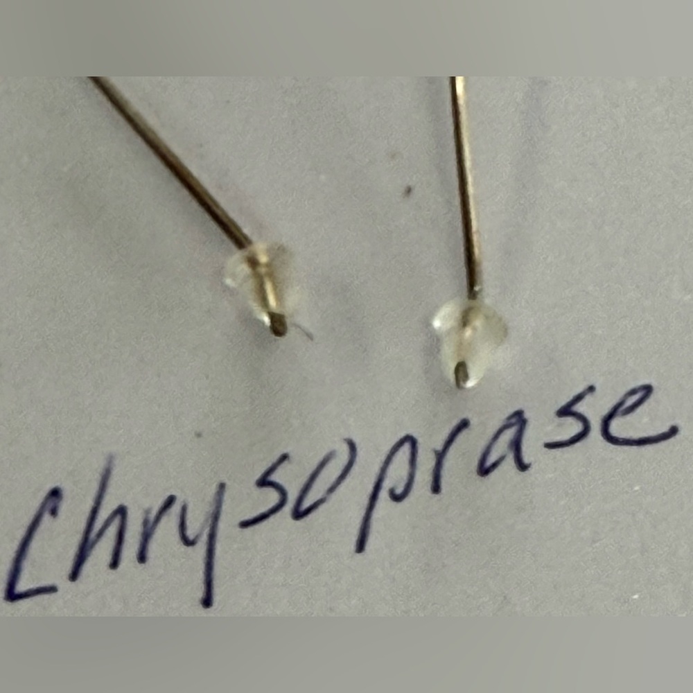 NWT Handmade earrings Crysophase Stone earrings with earwires with guards - Picture 4 of 4